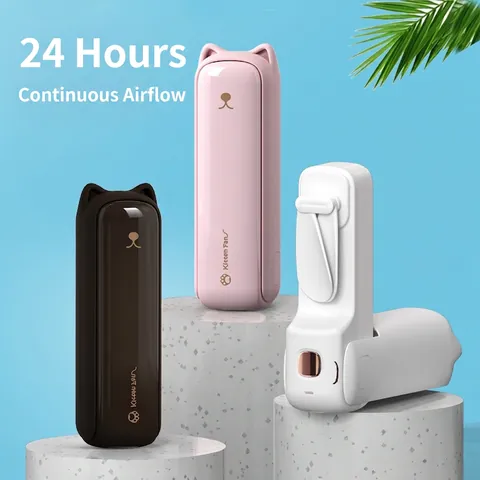 Ventilatore Portatile Pieghevole a Forma di Gatto Mini Ventilatore da Tavolo USB Ricaricabile Piccolo Ventilatore da Raffreddamento Con Power Bank Torcia per Ufficio