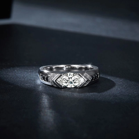 925 Sterlingsilber Moissanit Ring Für Damen Herren Marquise-Schliff 1 Karat Moissanit Verlobung Hochzeit Band Ring Schmuck Geschenk