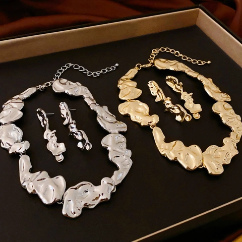 Orecchini E Collana Lava Lega Con Perno In Argento Sterling 925 Per Donne