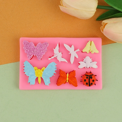 Silicone Butterfly Dragonfly Insect Mold For Cake Fondant Chocolate Soap Decoration DIY Nature Forest Style Baking Tool