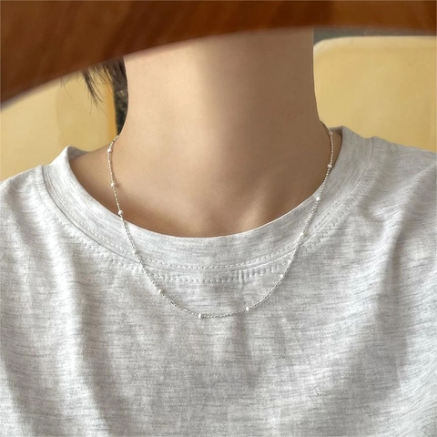 Collana In Argento Sterling 925 Con Perline Bianche Irregolare Minimalista Stile Ins Coreano Gioielli Per Donna Catena Clavicola