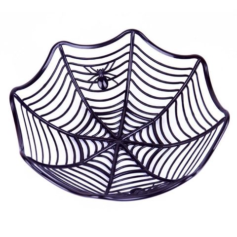 Plato De Fruta De Telaraña De Halloween Cuenco De Plástico Para Dulces Decoración De Fiesta Cesta Forma Esqueleto