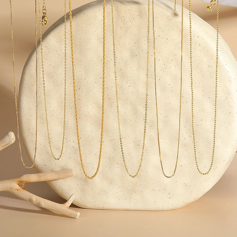 Minimalist Chain Necklace 18K Gold Plated Copper Material Adjustable Link Jewelry For Women Elegant Daily Accessory