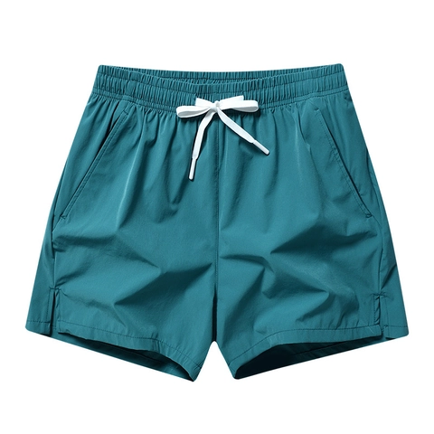 Men's Shorts Quick Dry Ice Satin Lightweight Elastic Waist Drawstring Pockets Side Slits Sports Running Gym Casual