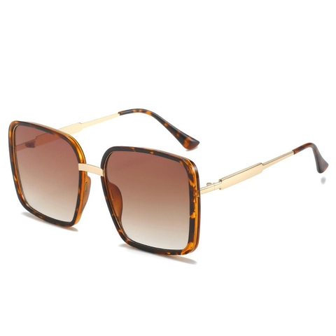 Gafas De Sol Cuadradas Grandes Protección UV400 Montura PC Metal Lentes Degradadas Vintage Chic Moda Para Mujeres Hombres