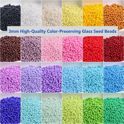 Solid Color Glass Seed Beads Donut Shape Jewelry Making Accessories DIY Crafting Material Vibrant Smooth Finish