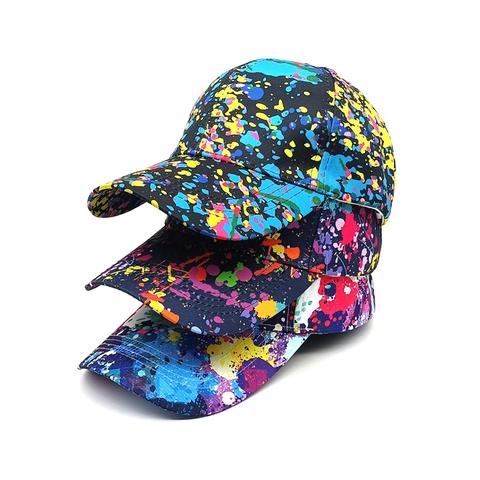Casquette De Baseball Graffiti Colorée Polyester Streetwear Hip Hop Ajustable Chapeau De Soleil Tendance Hommes Femmes