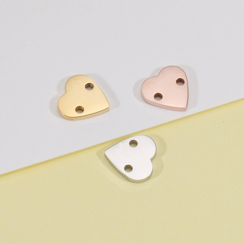Edelstahl Herz Verbinder Charms Spiegelpoliert Doppel Loch Glieder Für DIY Armband Schmuckherstellung