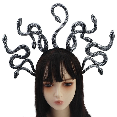 Cerchietto Medusa Serpente Plastica Realistico Per Halloween Cosplay Festa In Maschera Gotico Retro Mitologia Greca
