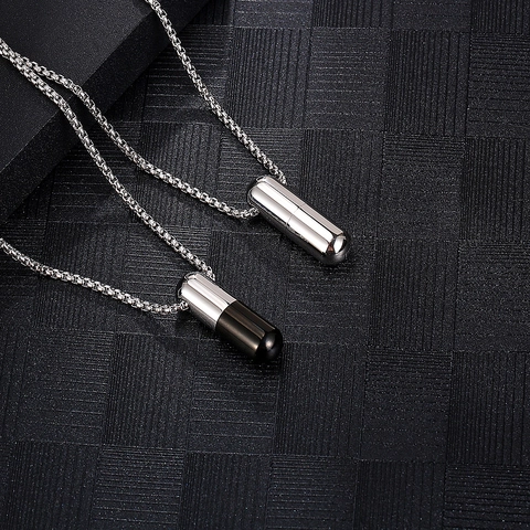 Capsule Hanger Ketting Titanium Staal Pakketopener Tool Hip Hop Sieraden Voor Heren Dames