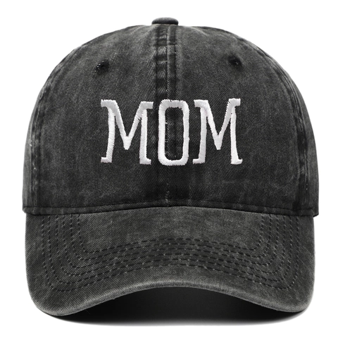 Gorra De Béisbol De Algodón Lavado Bordado MOM Vintage Sombrero Ajustable Mujer