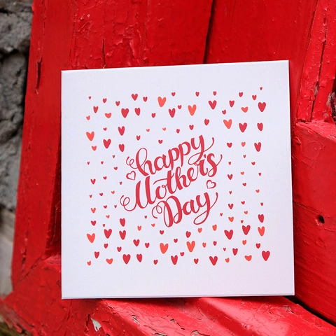Biglietto Auguri Quadrato Mini Creativo Festa della Mamma Set Cartoncino Stampato Cuore Benedizione Cartolina Ringraziamento Busta Regalo Accessori