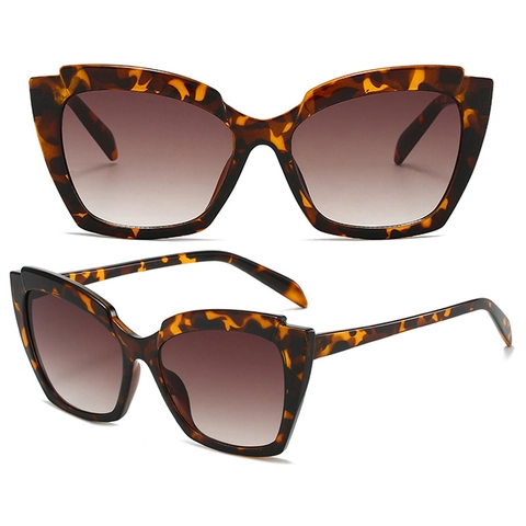 Occhiali Da Sole Cat Eye Da Donna Oversized Vintage Montatura PC UV400 Gradiente Colore Contrasto Moda