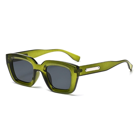 Retro Quadratische Sonnenbrille Mode Dicke PC Rahmen Silber Metall Dekor UV Schutz Outdoor Trendy Brillen Damen