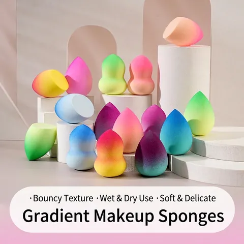 Esponja De Maquillaje Degradada Mezclador Hidrófilo Sin Látex Huevo De Belleza Elástico Suave Para Aplicación De Base