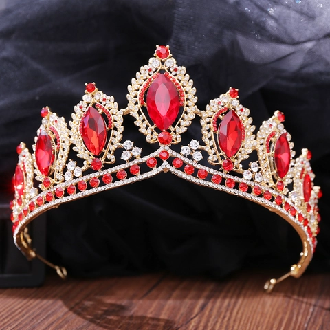 Corona Barocca Tiara Vintage Lega Strass Cristallo Lusso Sposa Matrimonio Festa Compleanno Copricapo Per Donne