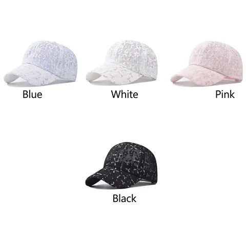 Baseballpet Dames Bloemenkant Mesh Ademend Zonnehoed Verstelbaar Zomermode Elegante Buitenaccessoires