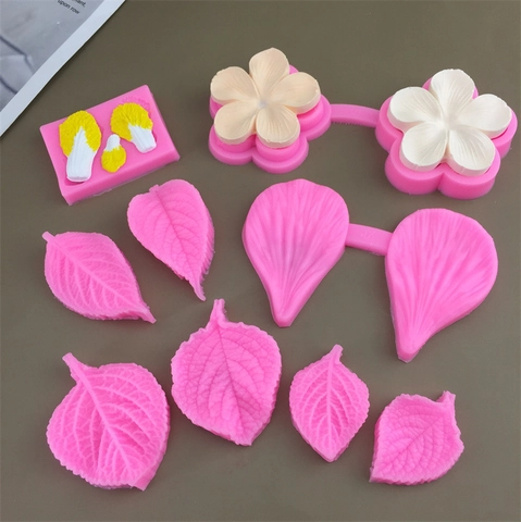 Stampo In Silicone Per Fondente Torta Trama Foglia Fiore Realistica Strumento Da Forno Per Decorazione Cioccolato