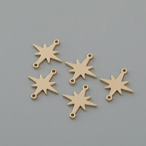 Connettori Charms Stella Ottagonale In Ottone A Doppio Occhiello Per Accessori Creazione Gioielli DIY