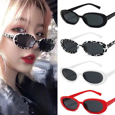 Gafas De Sol Ovaladas Retro Montura De Plástico PC Protección UV Moda Streetwear Vintage Para Hombres Mujeres