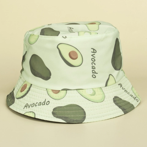 Cappello Bucket Tela Stampa Frutta Avocado Ananas Protezione Solare Estate Cappello Da Sole Per Donna