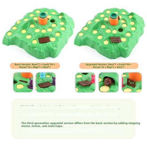 Interactive Bunny Trap Board Game ABS Plastic Parent Child Educational Strategy Toy Cartoon Carrot Mountain Race Adventure For Kids Family Party Fun Puzzle