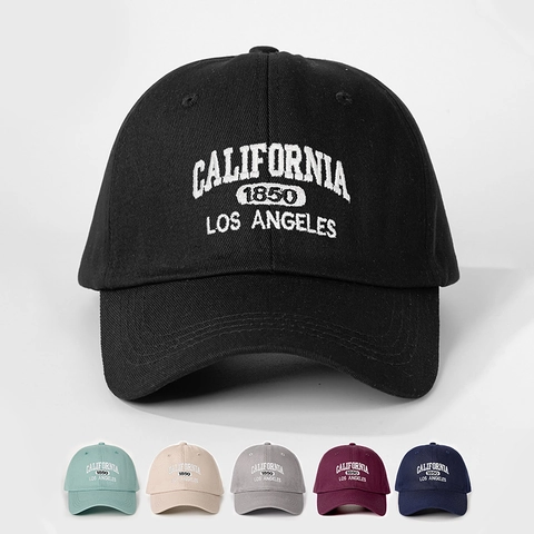 Baseball Cap California Embroidery Adjustable Polyester Sun Protection Retro Style Hat For Men Women