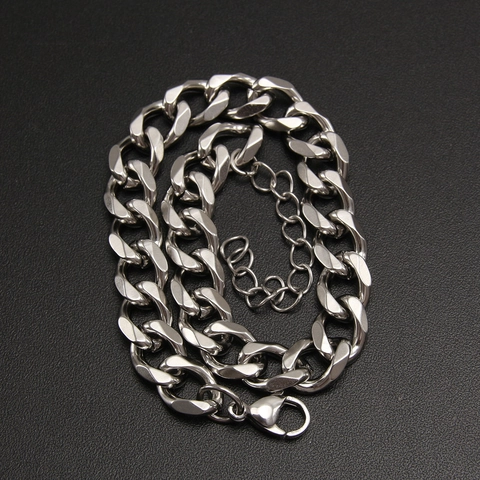 Edelstahl Panzerarmband Polierte Geometrische Kette Minimalistisch Hip Hop Punk Schmuck Für Damen Herren