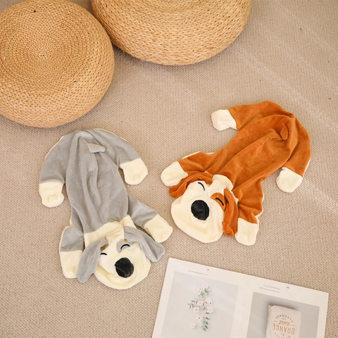 Plush Dog Toy Shell Sleeping Animal Shape Soft Short Plush Cartoon Puppy DIY Home Decor