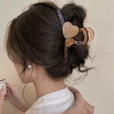Heart Hair Claw Clips Shark Clips Headbands Acrylic Faux Artificial Pearl Rhinestone Elegant Hair Accessories For Women Hair Styling