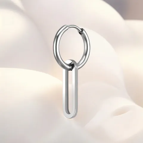 Minimalistische Creolen Aus Edelstahl Geometrische Spike Rechteck Anhänger Punk Gothic Schmuck Unisex
