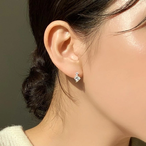 925 Sterling Silber Huggie Creolen Mit Quadratischem Und Rundem Zirkonia Geometrischer Minimalistischer Stil Für Damen