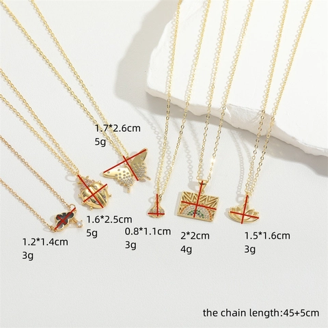 Franse Vintage Koperen Zirconia Hanger Halsketting Voor Dames Elegante Vlinder Schelp Lotus Emaille Sleutelbeen Ketting Sieraden