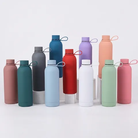 Insulated Water Bottle Stainless Steel Sports Flask Double Wall Vacuum Thermos With Portable Handle For Outdoor Travel