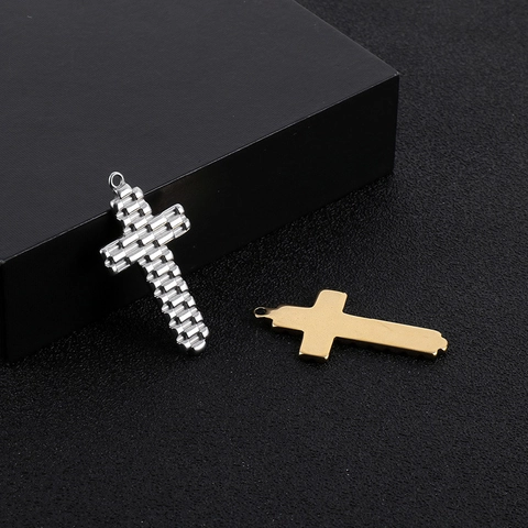 Kruis Hanger Roestvrij Staal Armband Textuur Baksteen Ontwerp Hip Hop Rock Punk Straat Sieraden Maken Accessoire Voor Mannen Vrouwen
