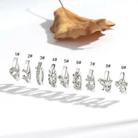 Cubic Zirconia Belly Button Ring Stainless Steel Copper Navel Piercing Body Jewelry Flower Heart Shape Sexy Elegant For Women