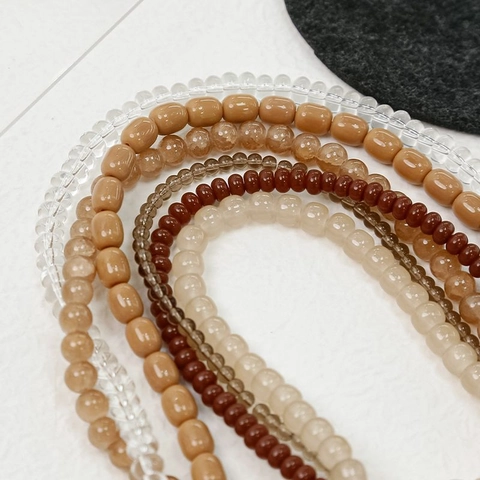 Perline Sfuse Gioielli DIY Braccialetti Collane Imitazione Pietra Giada Pudding Serie Tè Al Latte Toni Terra Tonde