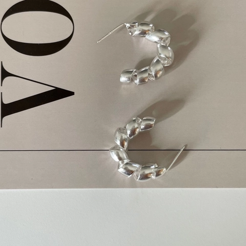 925 Sterling Silber Creolen Minimalistische Gedrehte Spirale C Form Runde Röhre Ohrstecker Für Damen Elegante Mode