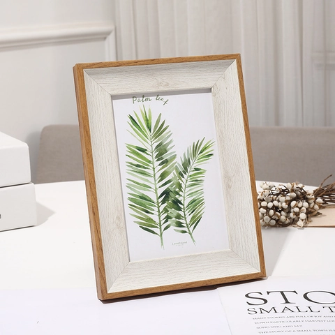 Wooden Photo Frame Desktop Tabletop Wall Mount Dual Color Minimalist Picture Frame Nordic Style Home Decor