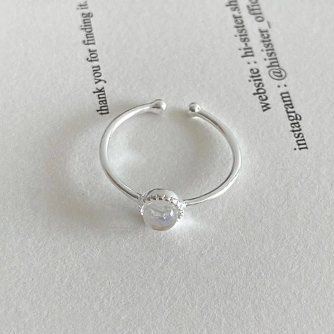 Anello In Argento Sterling 925 Pietra Singola Cristallo Colorato Tondo Minimalista Fascia Sottile Stile Francese Gioielli Geometrici Donna