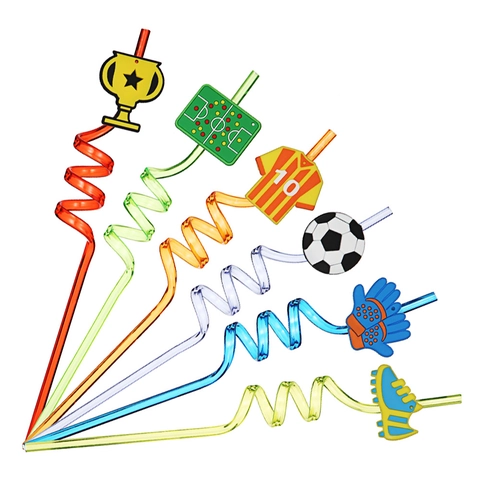 Cannucce Per Bere A Tema Calcio Calcio Plastica Colorata Cannucce A Spirale Per Regali Di Feste Di Compleanno Per Bambini Decorazioni Per Eventi Sportivi