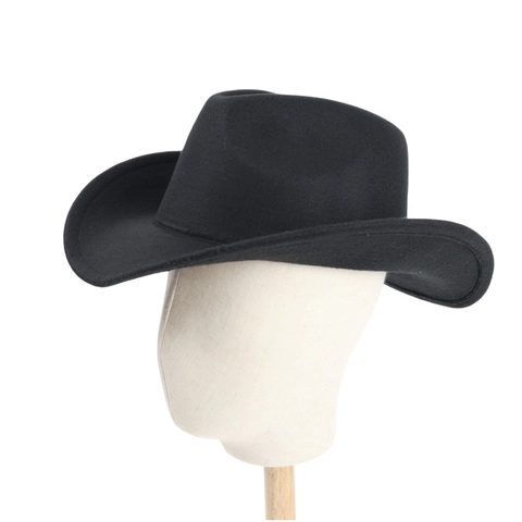 Western Cowboy Hat Solid Color Wide Brim Felt Fedora Jazz Cap Retro British Style For Men Women Outdoor Travel