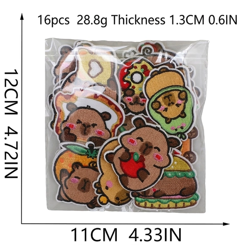Toppe Ricamate Capybara Termoadesive Distintivi Animali Cartoni Animati Applicazioni Decorative Per Vestiti Borse Giacche