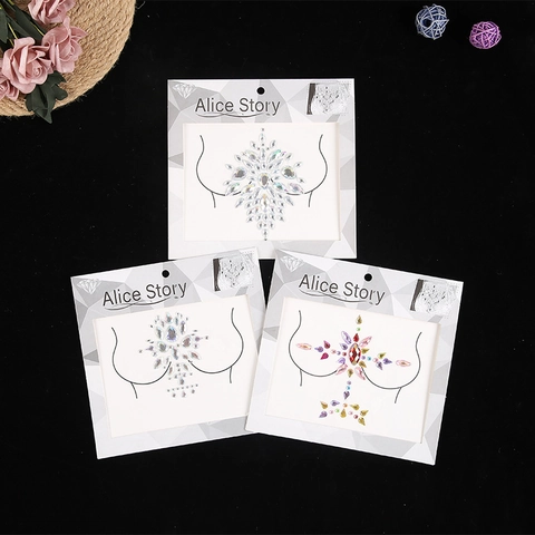 Gioielli Per Il Corpo Con Strass Adesivi Per Il Seno Gemme In Acrilico Per Festival Musicali Rave Party Club Donne