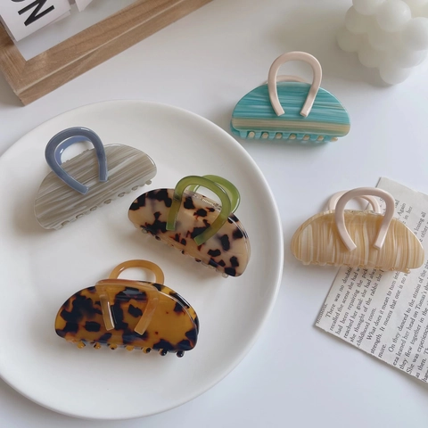 Pinza per Capelli in Acetato di Cellulosa a Forma di Borsa per Donna Stampa Leopardata Texture Tartarugata Accessori Capelli Fatti a Mano