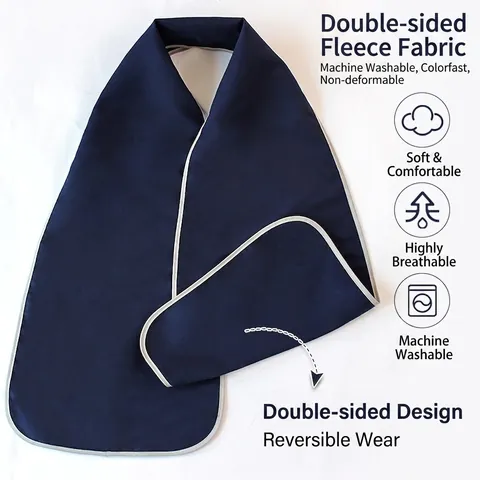 Adult Bib Eating Scarf Waterproof Polyester Fleece Washable Oil Proof Reusable Clothing Protector For Elderly Seniors