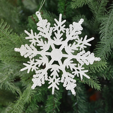 Fiocco Di Neve Ornamenti Appesi Albero Di Natale Plastica Luccicante Brillante Cavo Decorazione Festa Invernale Elegante