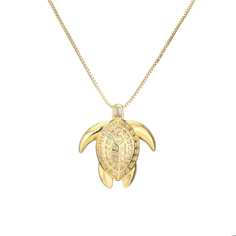 Collana Pendente Animale Rame Placcato Oro Con Zircone Gatto Orso Serpente Leopardo Gioielli Di Moda Per Uomo Donna