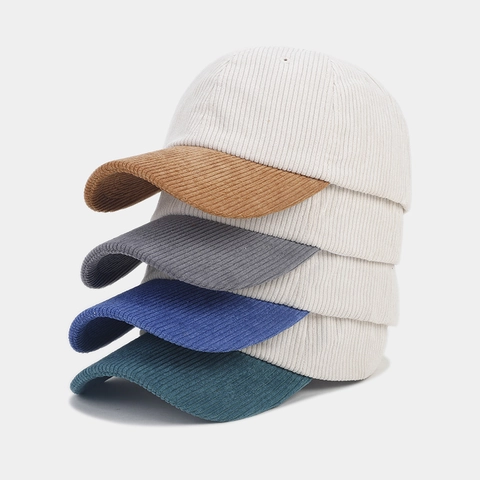 Ρετρό Corduroy Καπέλο Μπέιζμπολ Colorblock Vintage Αντίθεση Ρυθμιζόμενο Καπέλο Προστασίας Από Τον Ήλιο Για Άνδρες Γυναίκες
