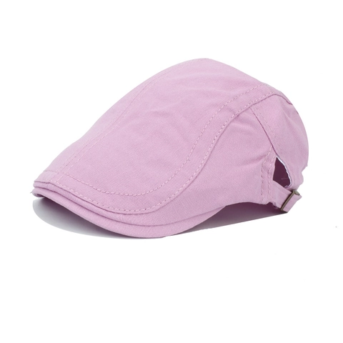 Cotton Flat Cap Adjustable Solid Color Retro British Vintage Style Newsboy Beret Hat For Women Men Casual Outdoor